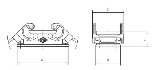 Panel Mount Base, Double Lever